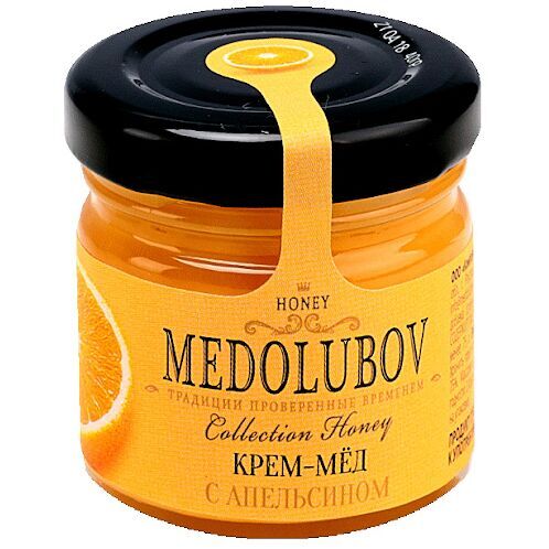 Крем-мед "Апельсин", Медолюбов, 250 гр